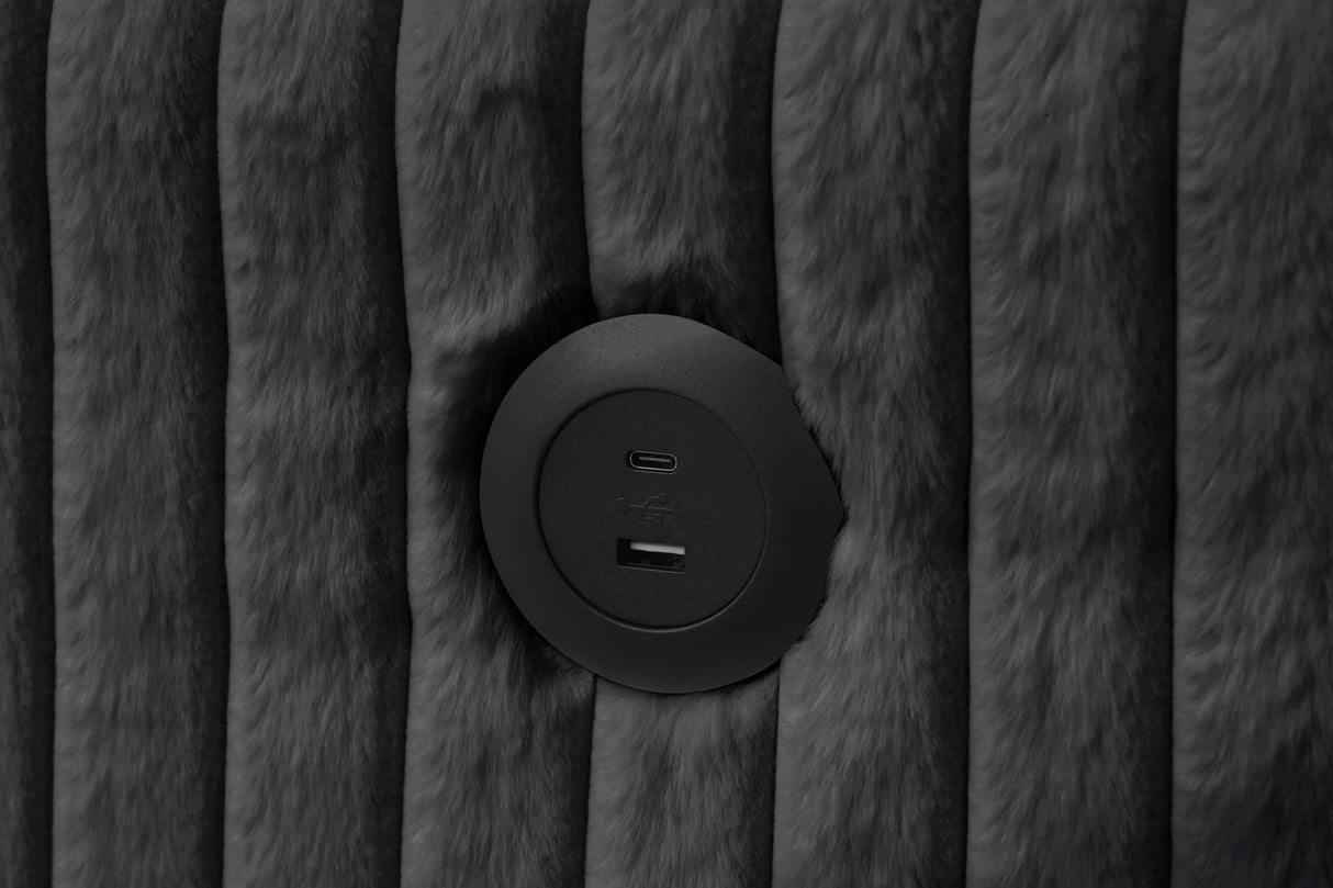 July Black Double Storage Chaise Sectional with Pull Out Bed by Happy Homes at Eve Furniture