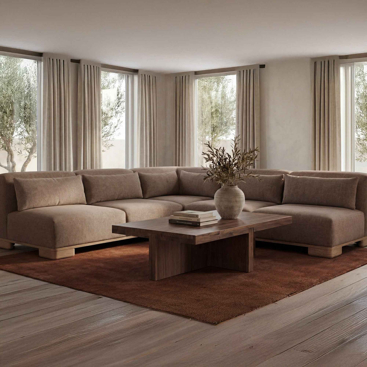 June Dark Brown Corner Modular Sectional by Moe's Home at Eve Furniture