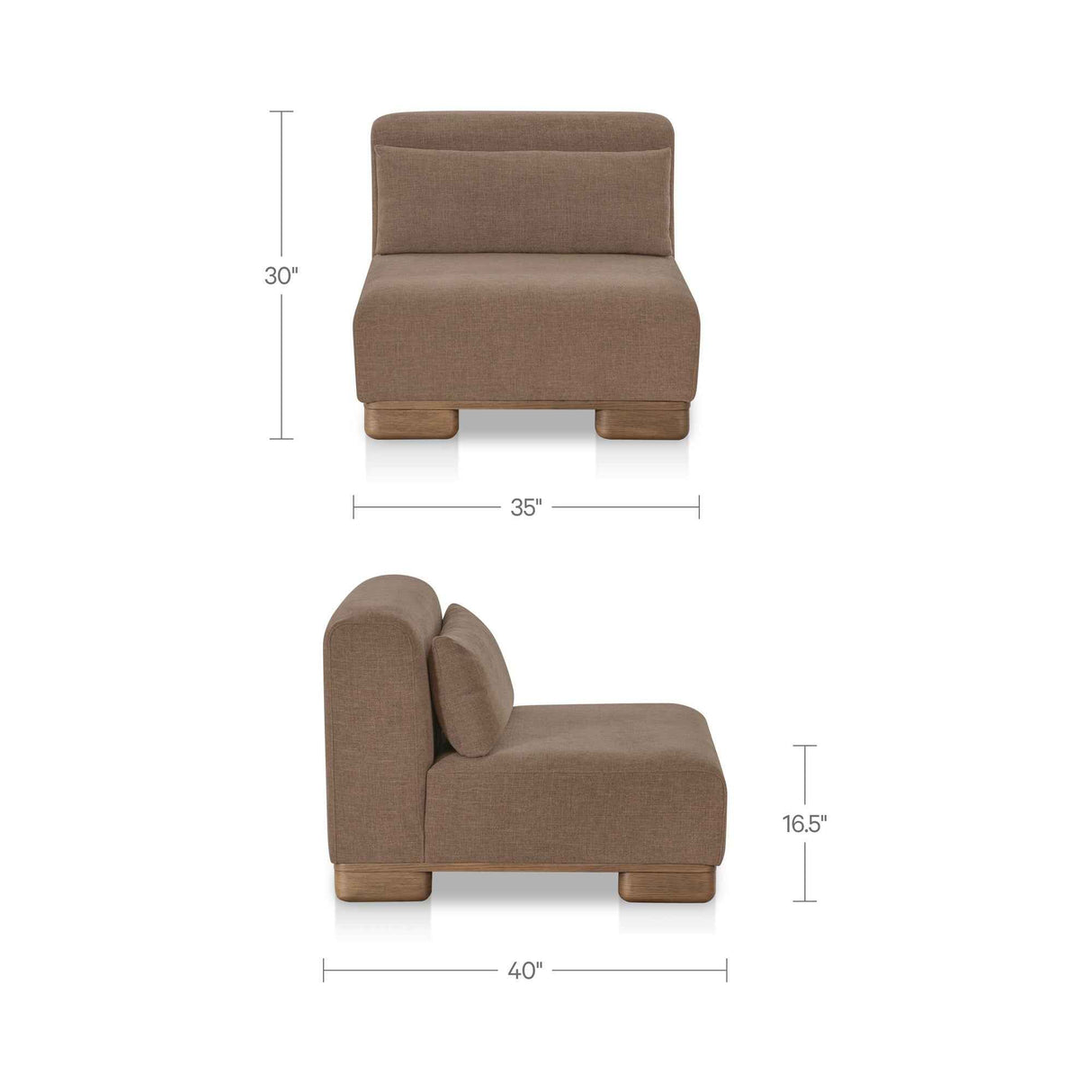 June Dark Brown Slipper Chair by Moe's Home at Eve Furniture