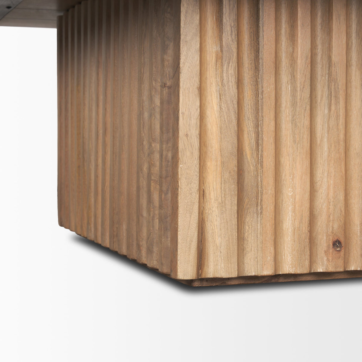 June Light Brown Wood w/ Fluting Square Coffee Table by Mercana at Eve Furniture