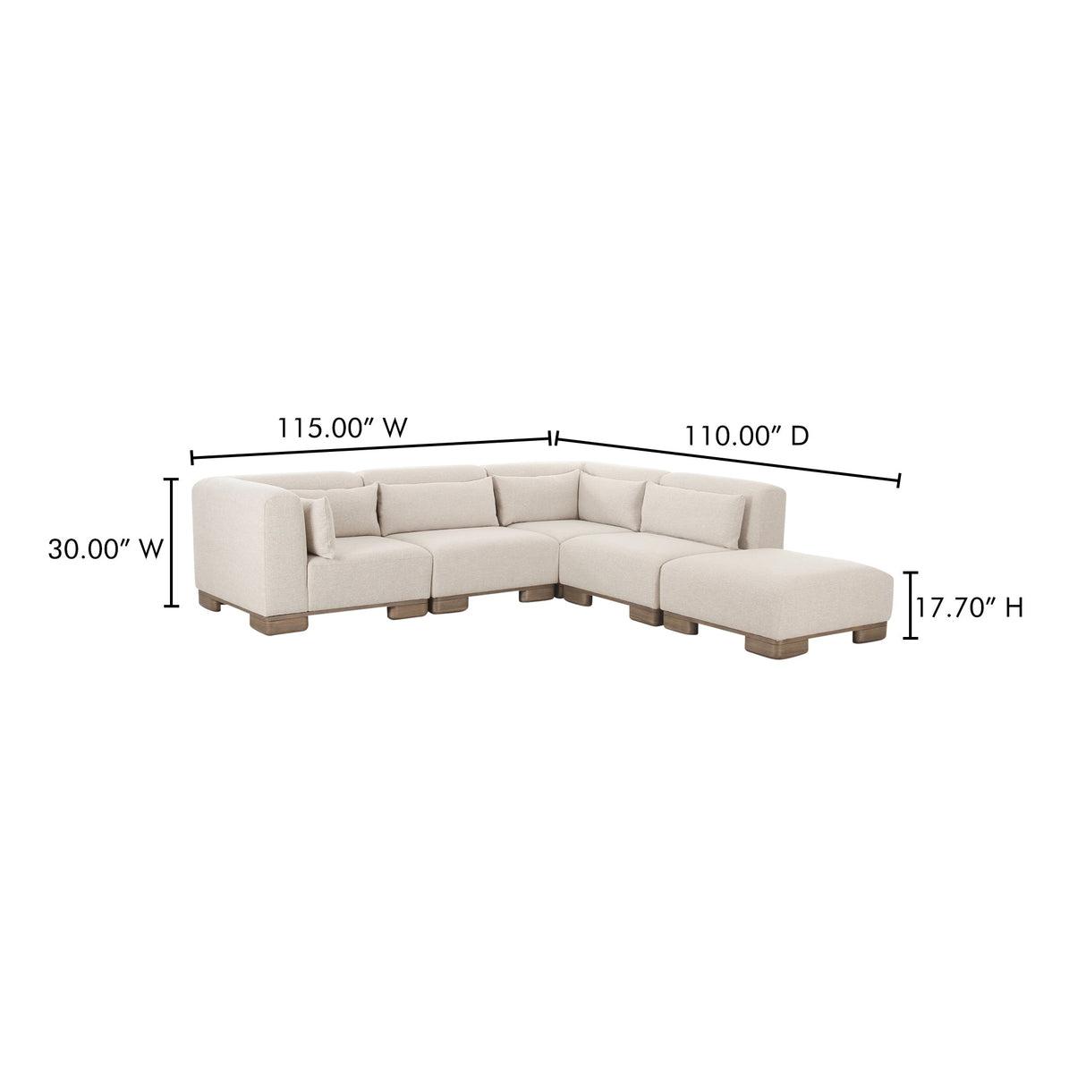 June Oatmeal Dream Modular Sectional by MOES at Eve Furniture