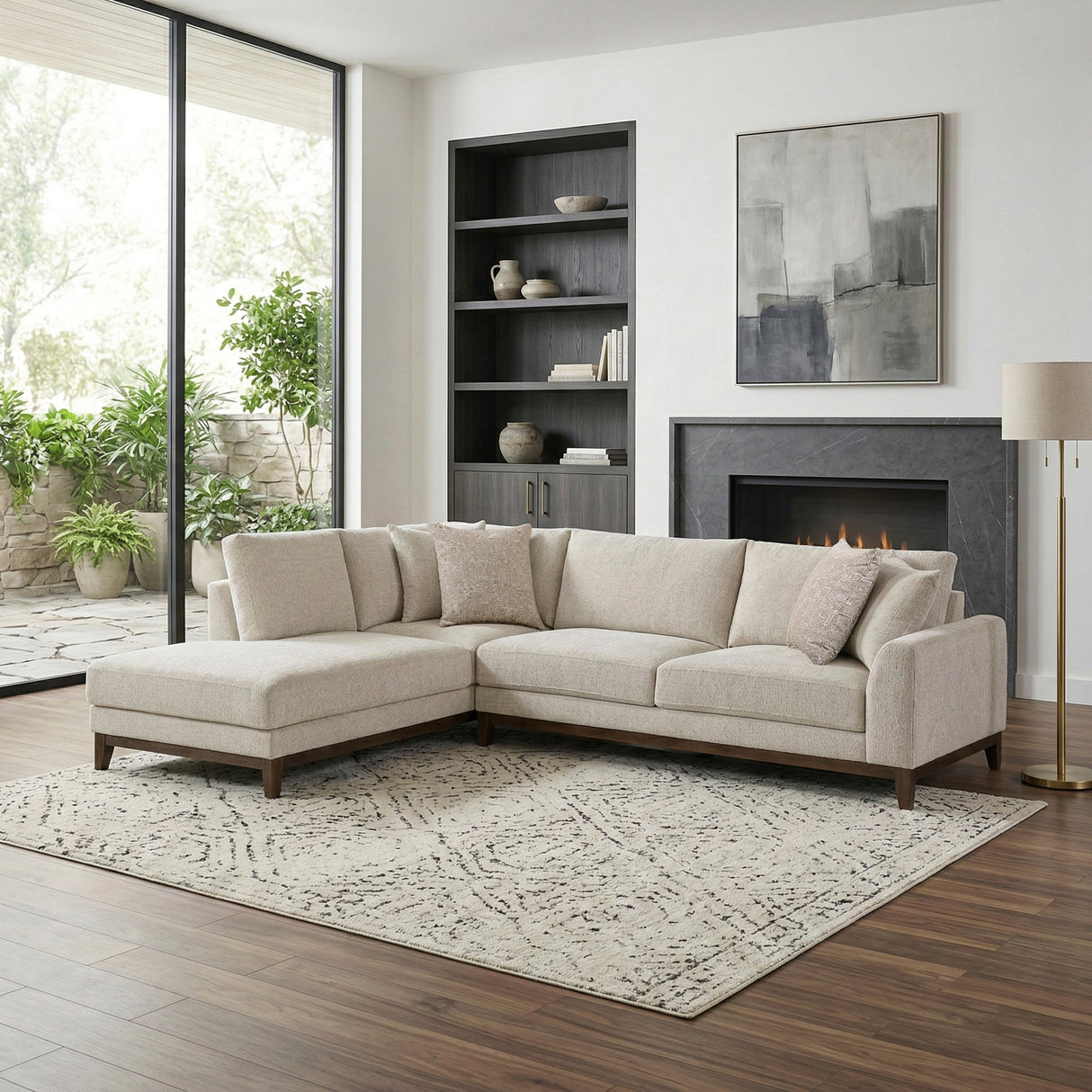 Juniper Taupe Chenille 2-Piece Sectional with Left Chaise by Homelegance at Eve Furniture