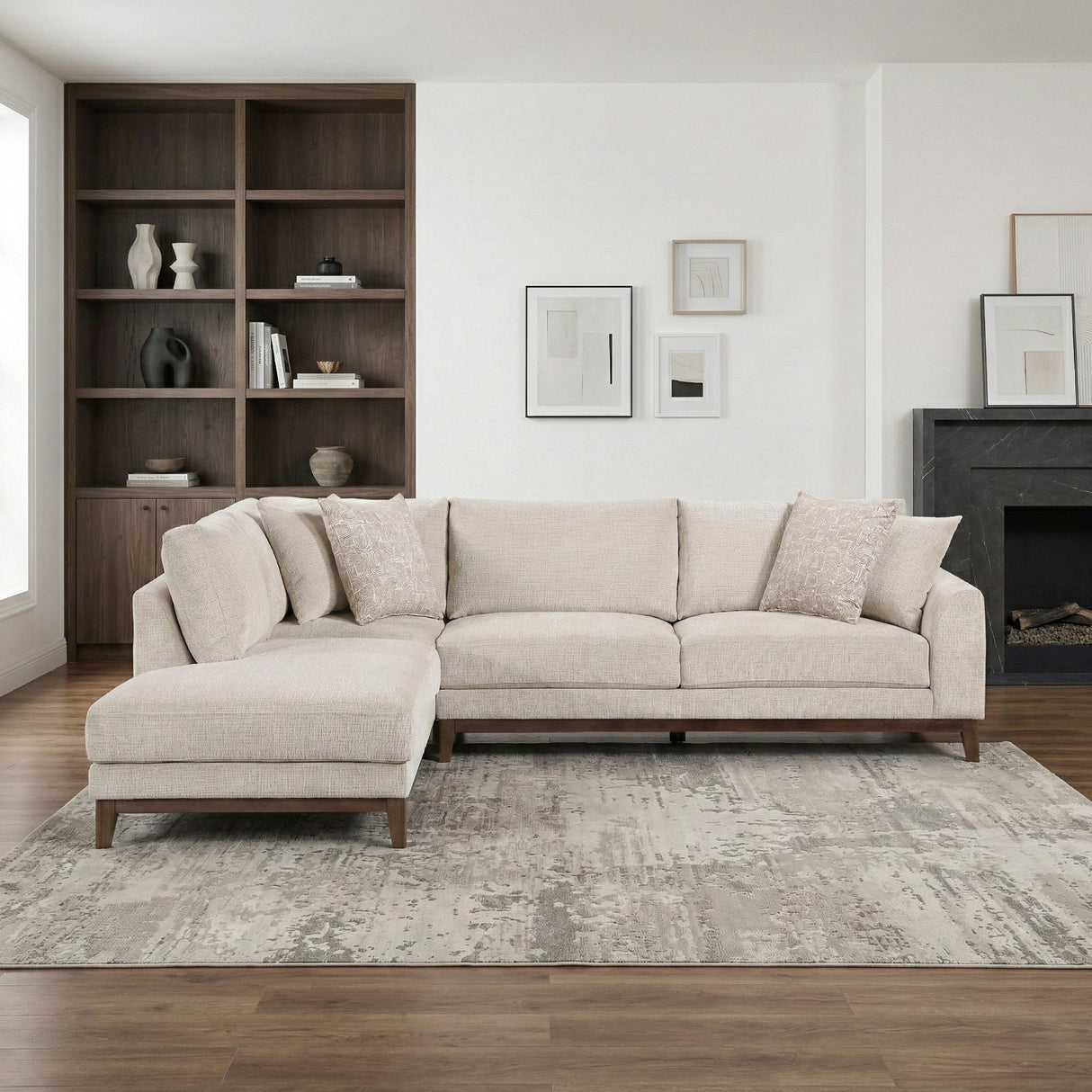 Juniper Taupe Chenille 2-Piece Sectional with Left Chaise by Homelegance at Eve Furniture