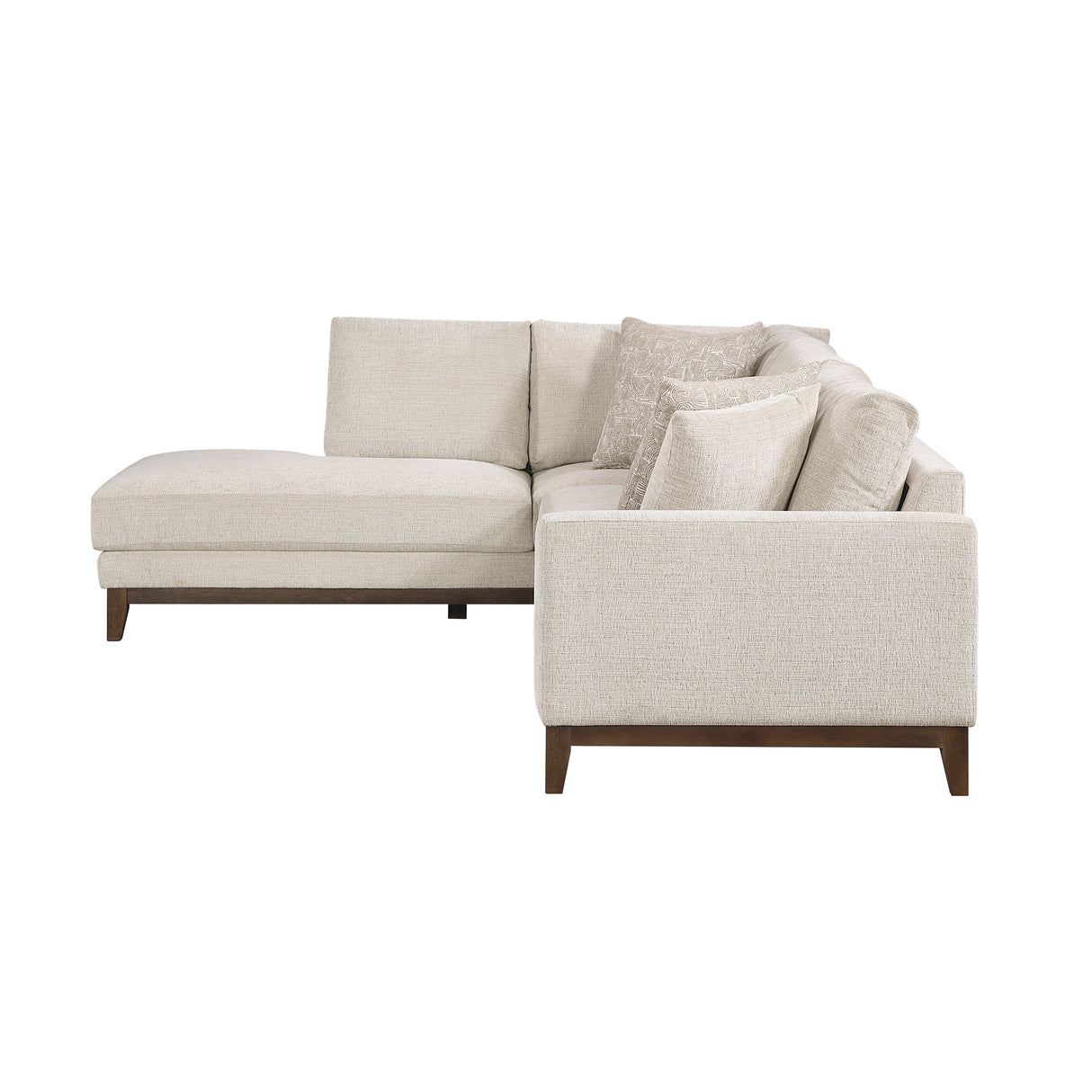 Juniper Taupe Chenille 2-Piece Sectional with Left Chaise by Homelegance at Eve Furniture