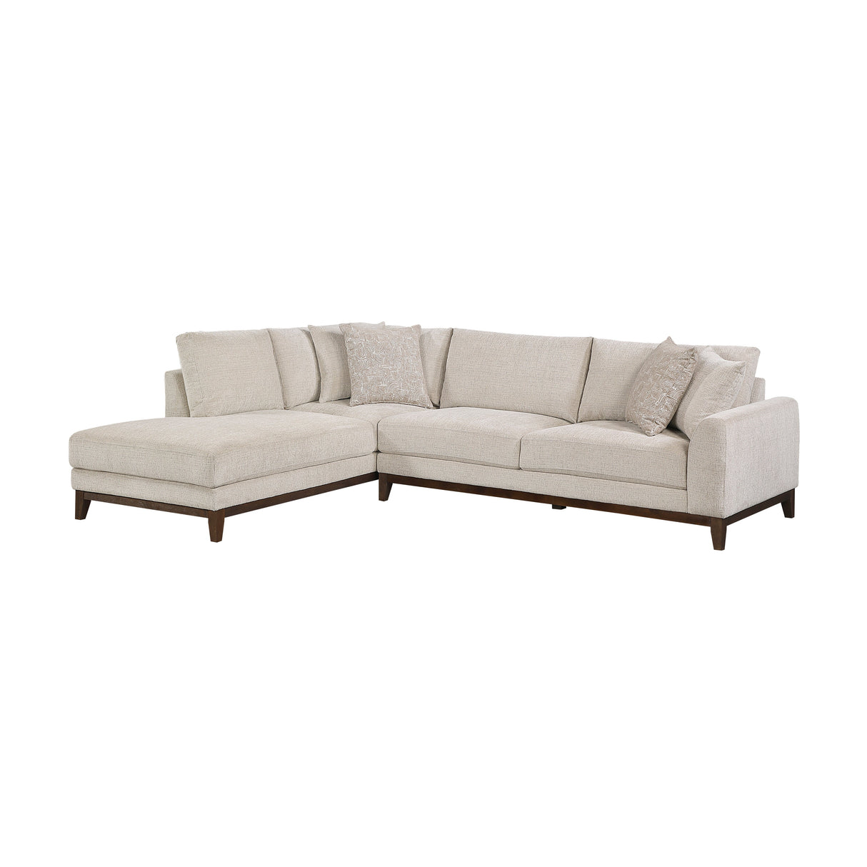 Juniper Taupe Chenille 2-Piece Sectional with Left Chaise by Homelegance at Eve Furniture