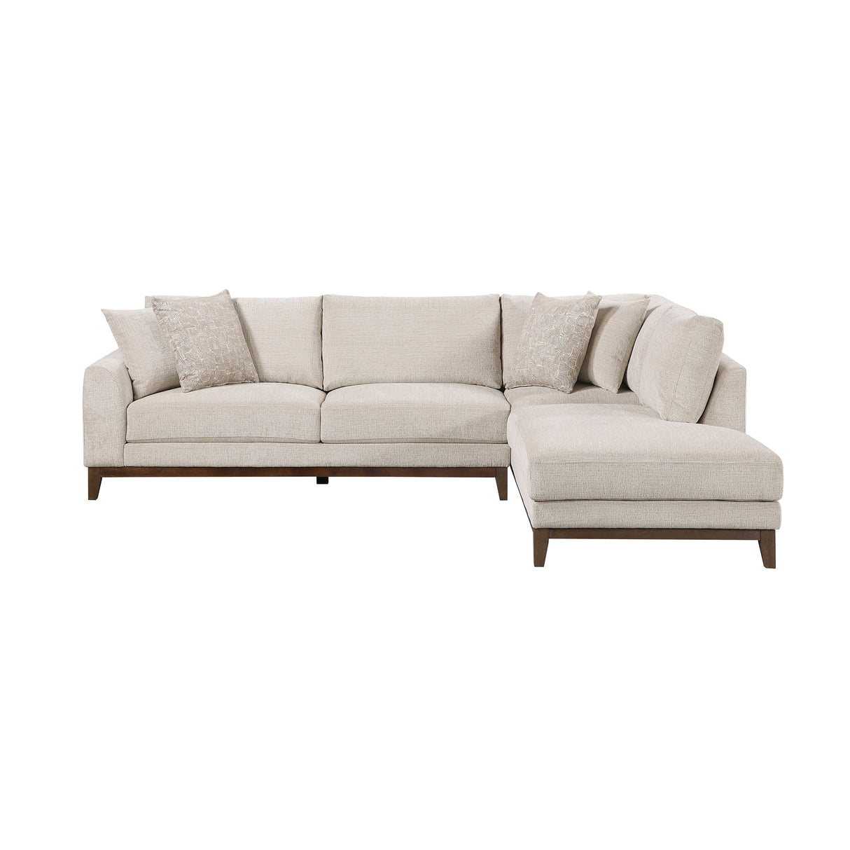 Juniper Taupe Chenille 2-Piece Sectional with Right Chaise by Homelegance at Eve Furniture