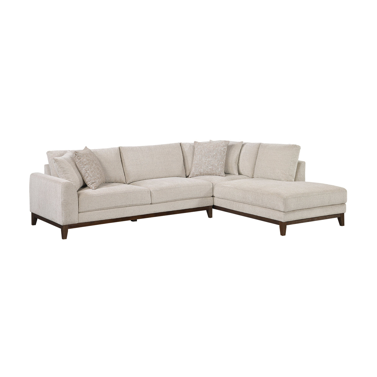 Juniper Taupe Chenille 2-Piece Sectional with Right Chaise by Homelegance at Eve Furniture