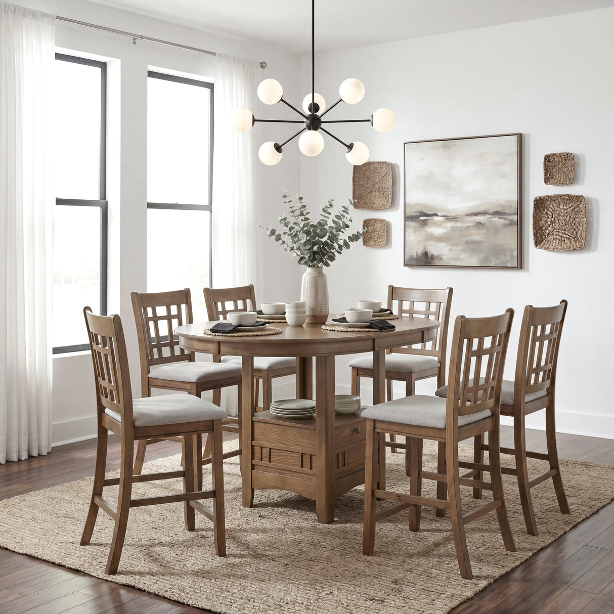 Junipero Brown Round/Oval Counter Height Table by Homelegance at Eve Furniture