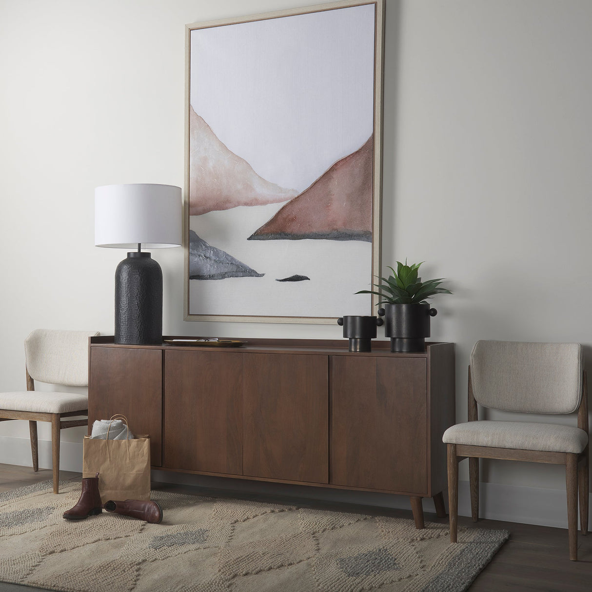 Juno 6.5H Medium Black Iron Vase by Mercana at Eve Furniture