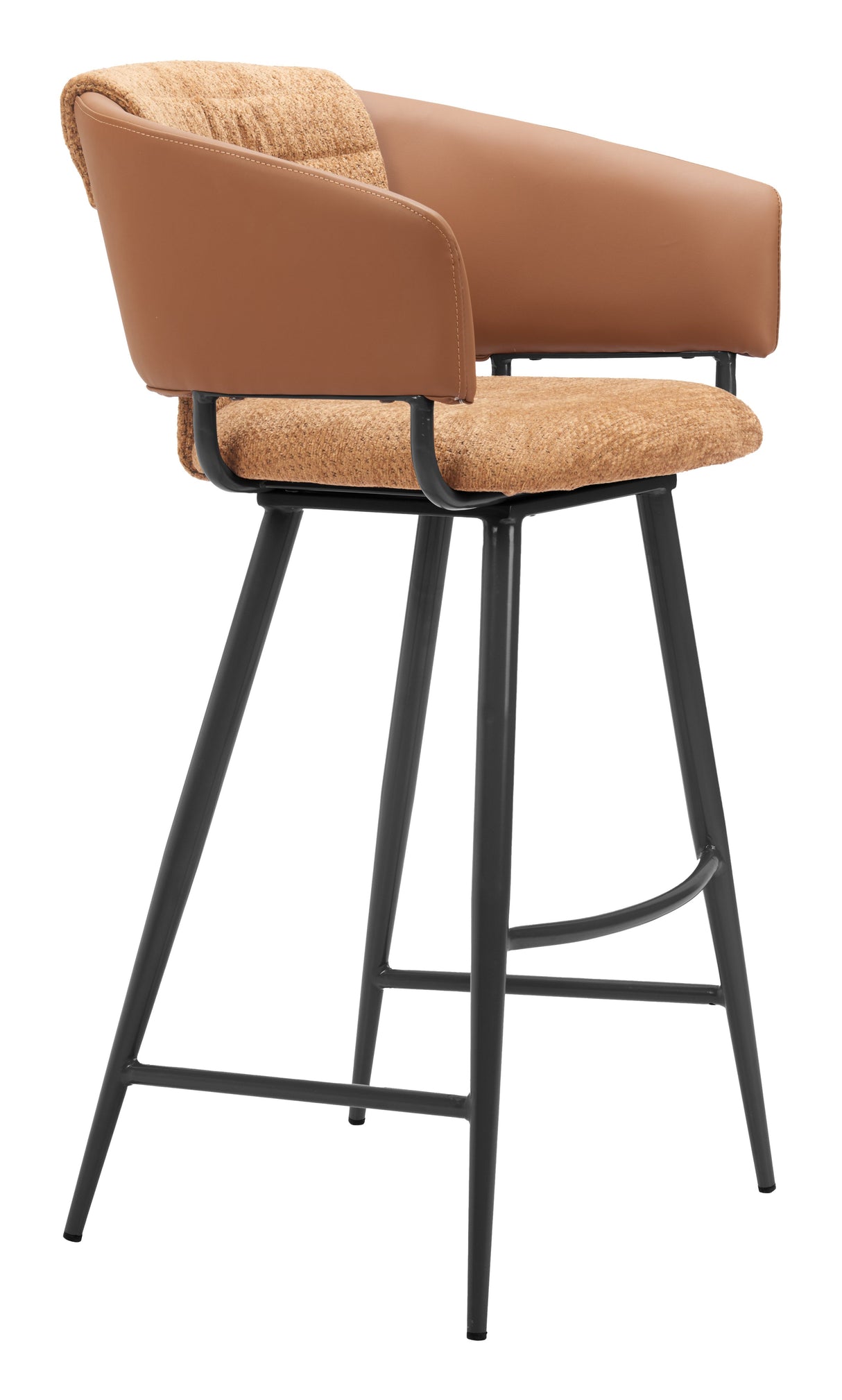 Juno Brown Barstool (Set of 2) by Zuomod at Eve Furniture