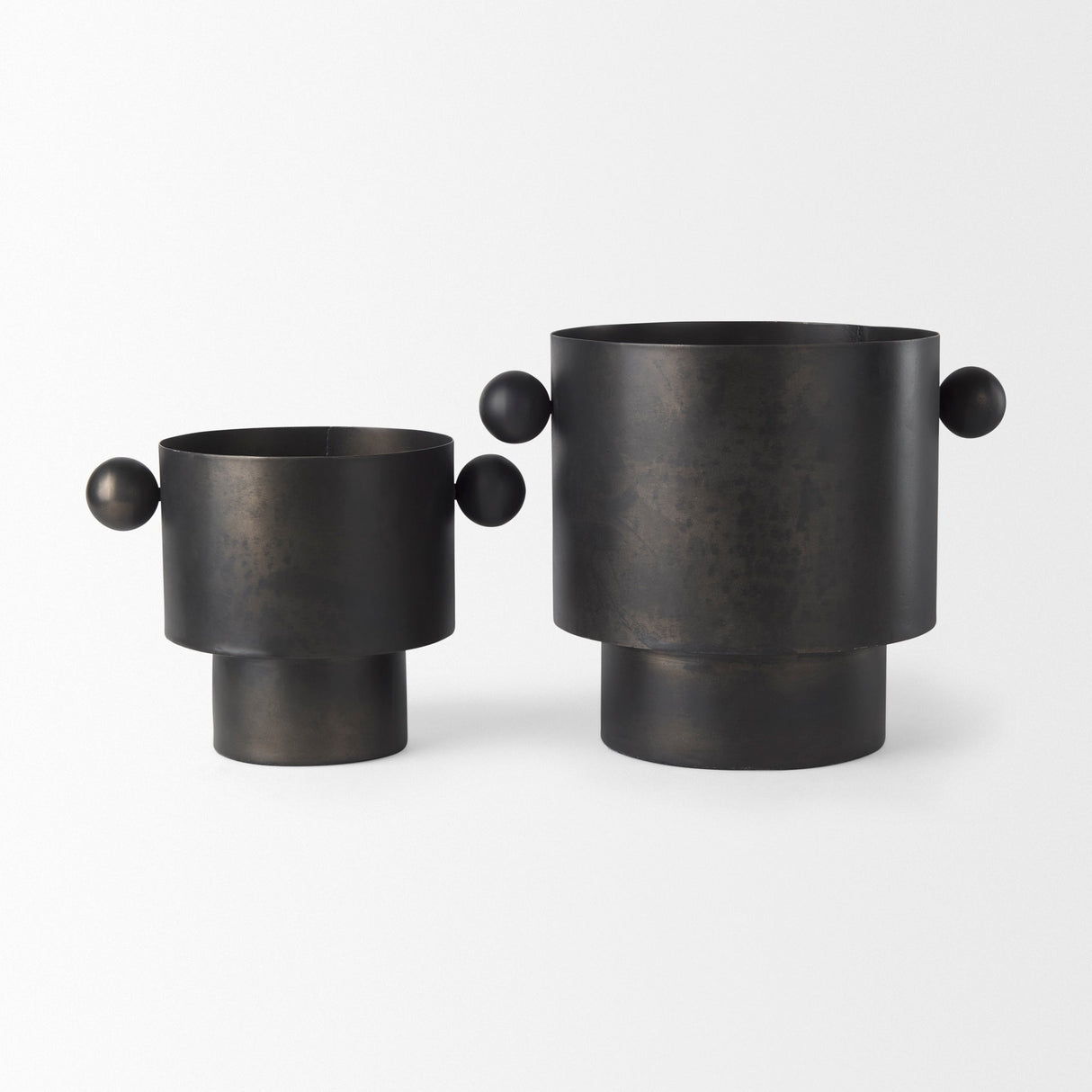 Juno Medium Black Iron Vase by Mercana at Eve Furniture