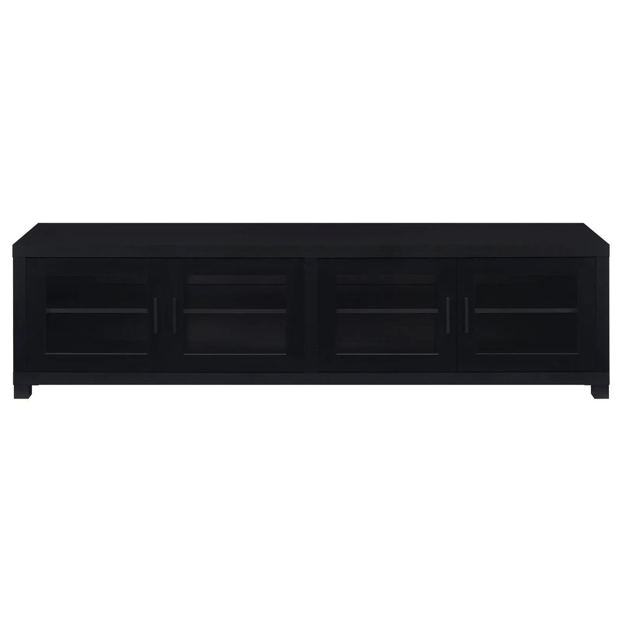 Jupiter Black 4-door 79" TV Stand Media Console with Framed Glass Panels by Coaster at Eve Furniture