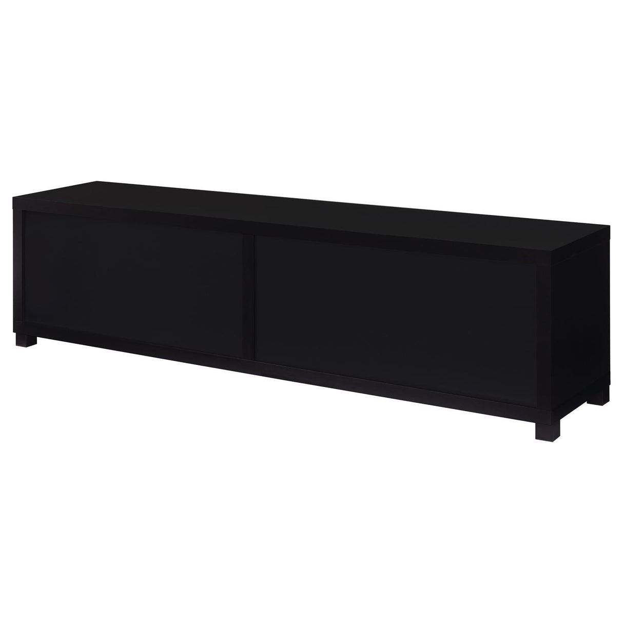 Jupiter Black 4-door 79" TV Stand Media Console with Framed Glass Panels by Coaster at Eve Furniture