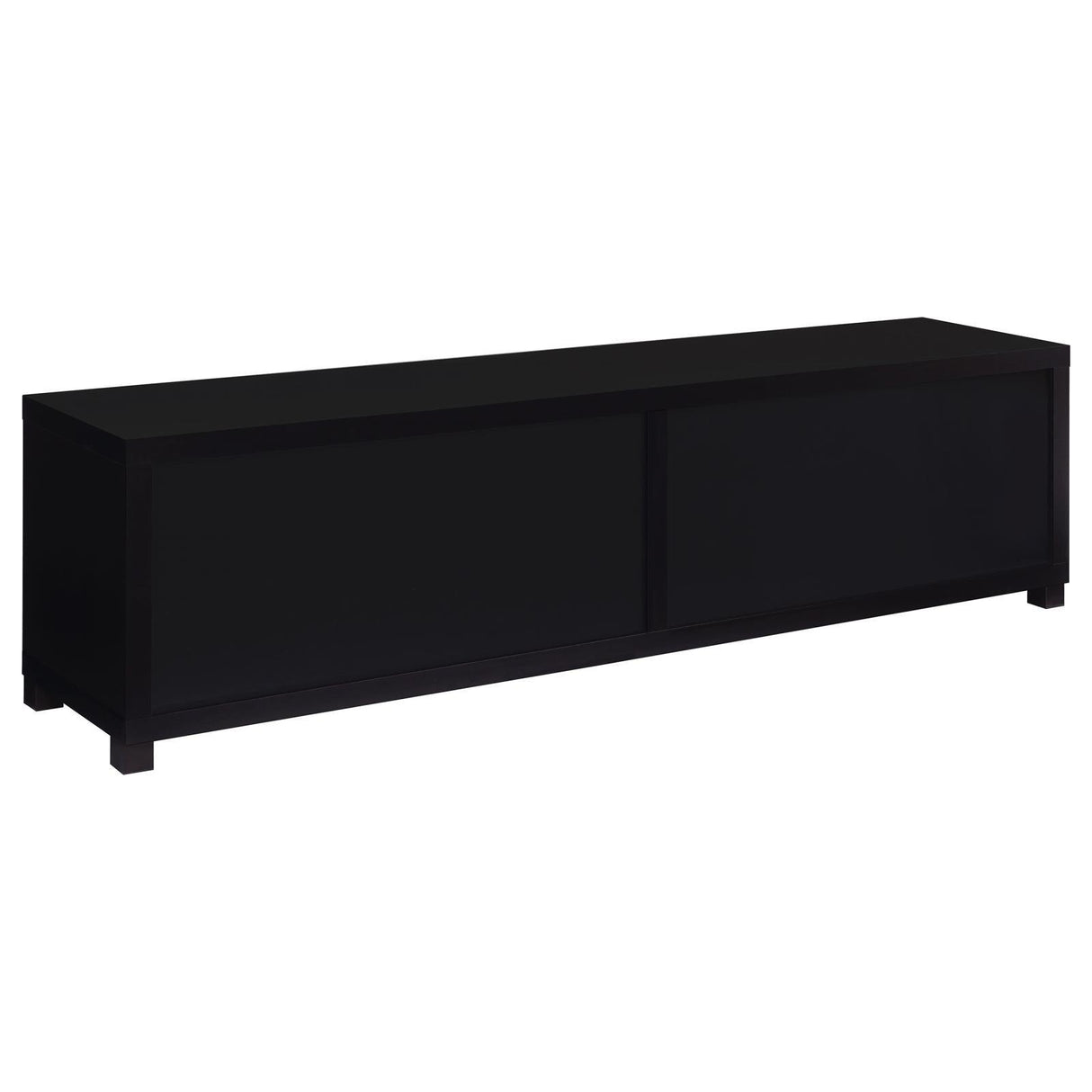 Jupiter Black 4-door 79" TV Stand Media Console with Framed Glass Panels by Coaster at Eve Furniture