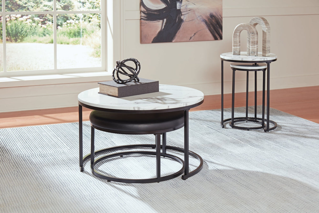 Jusmour Black/White Table (Set of 4) by Ashley at Eve Furniture
