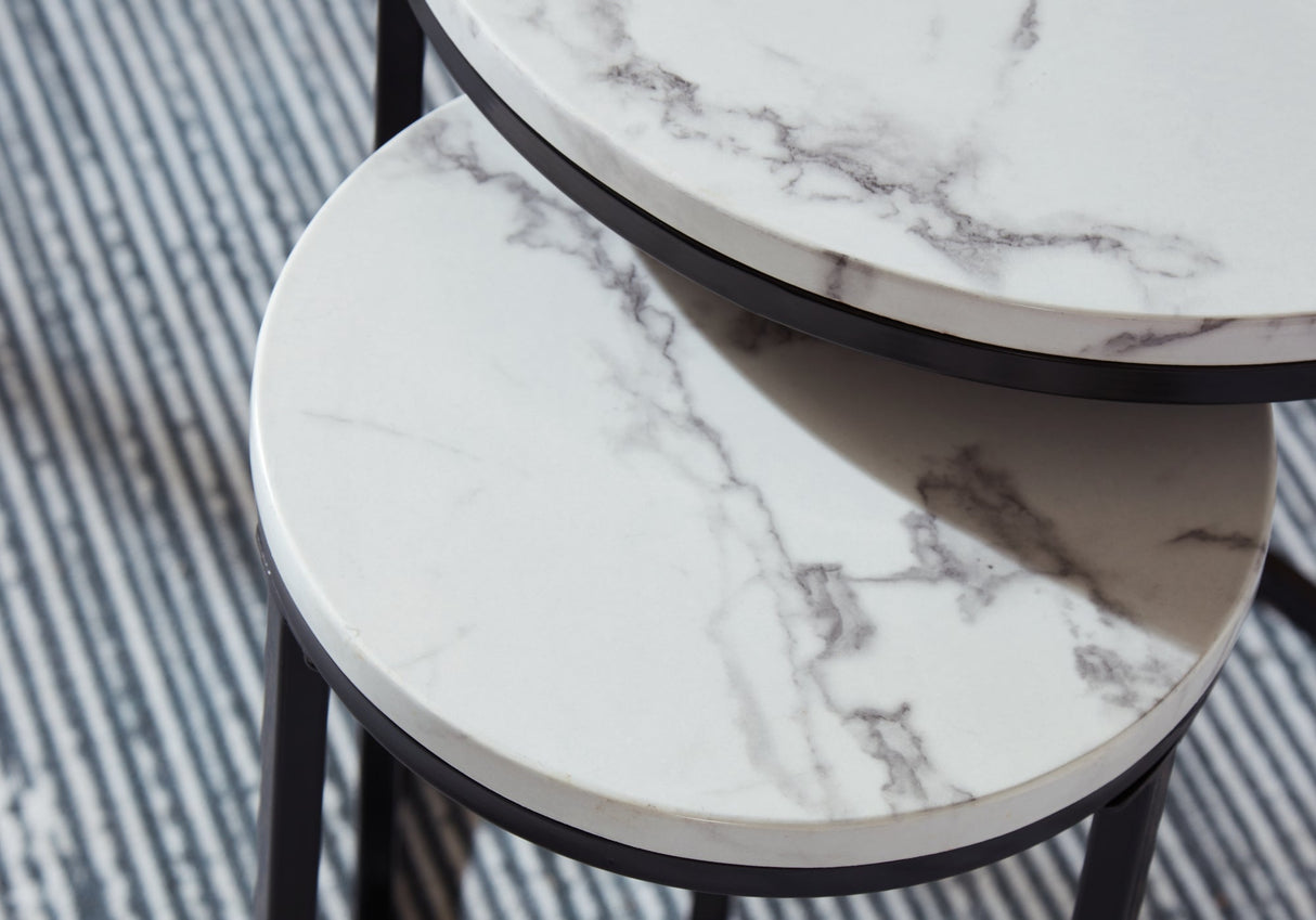 Jusmour Black/White Table (Set of 4) by Ashley at Eve Furniture