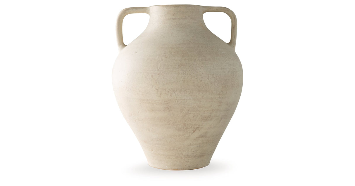 Justy Antique Beige Vase by ASHLEY FURNITURE at Eve Furniture