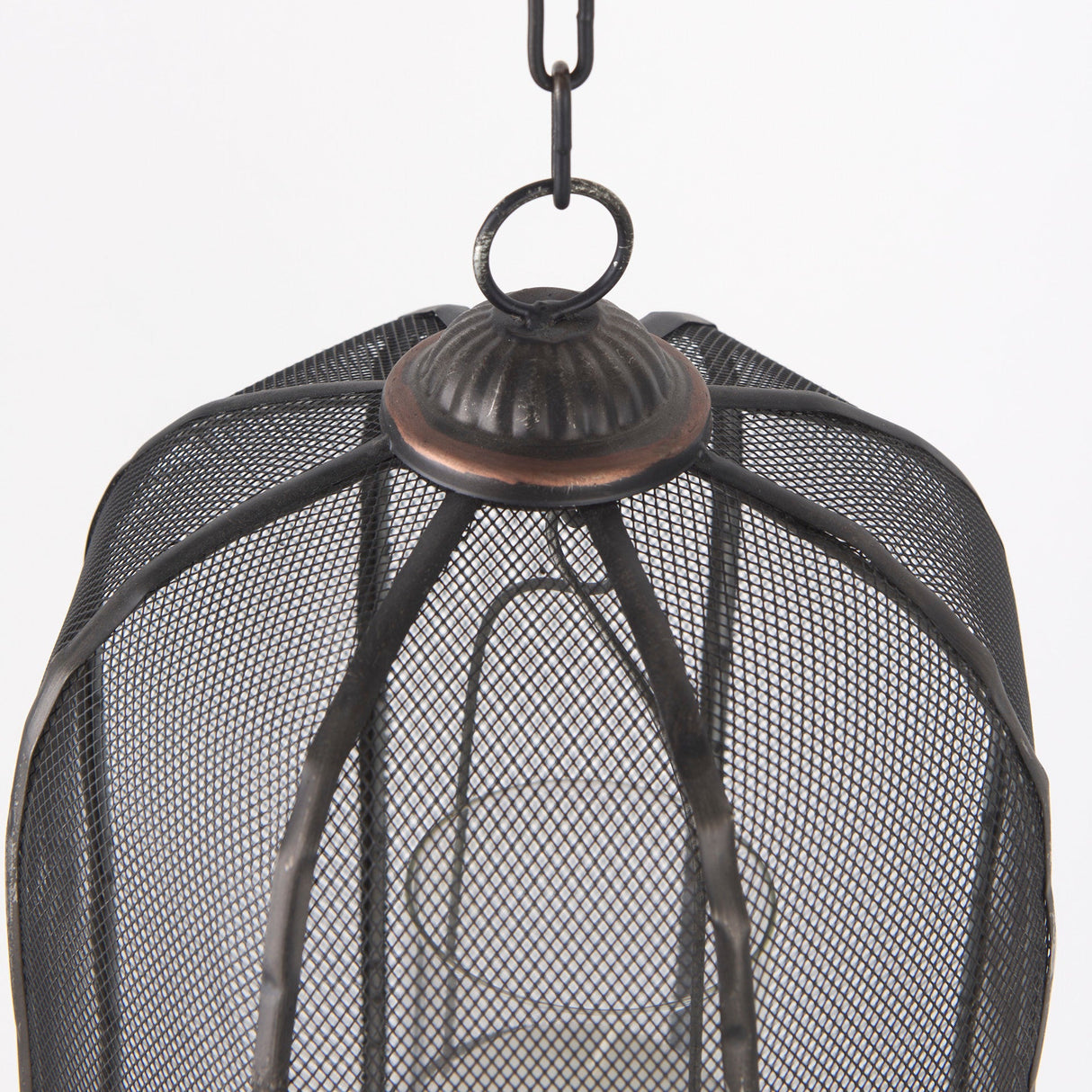 Jutland Set of Three Black Metal Bird Cage Candle Holder Lanterns by Mercana at Eve Furniture