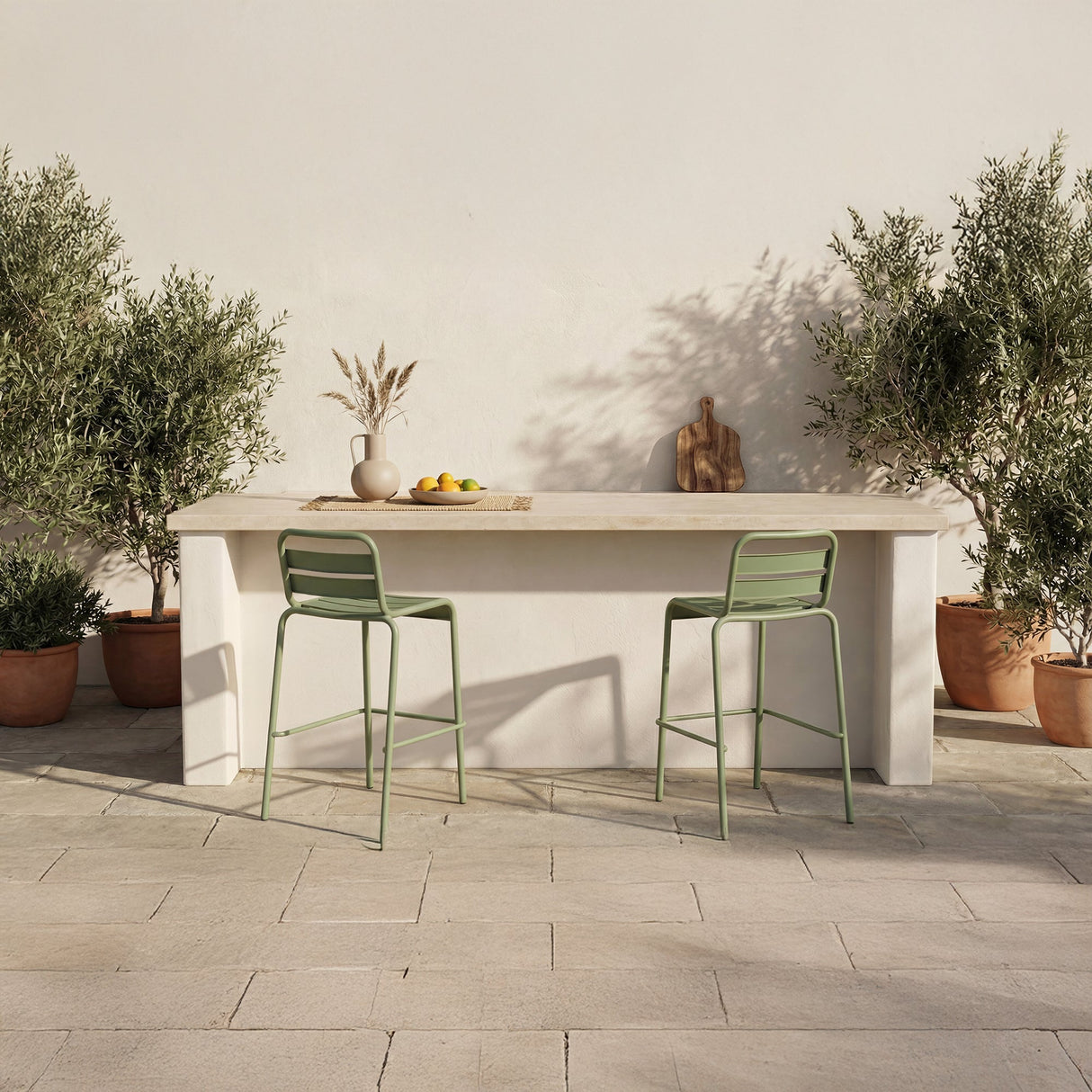 Kade Green Outdoor Bar Stool (Set of 2) by MOES at Eve Furniture