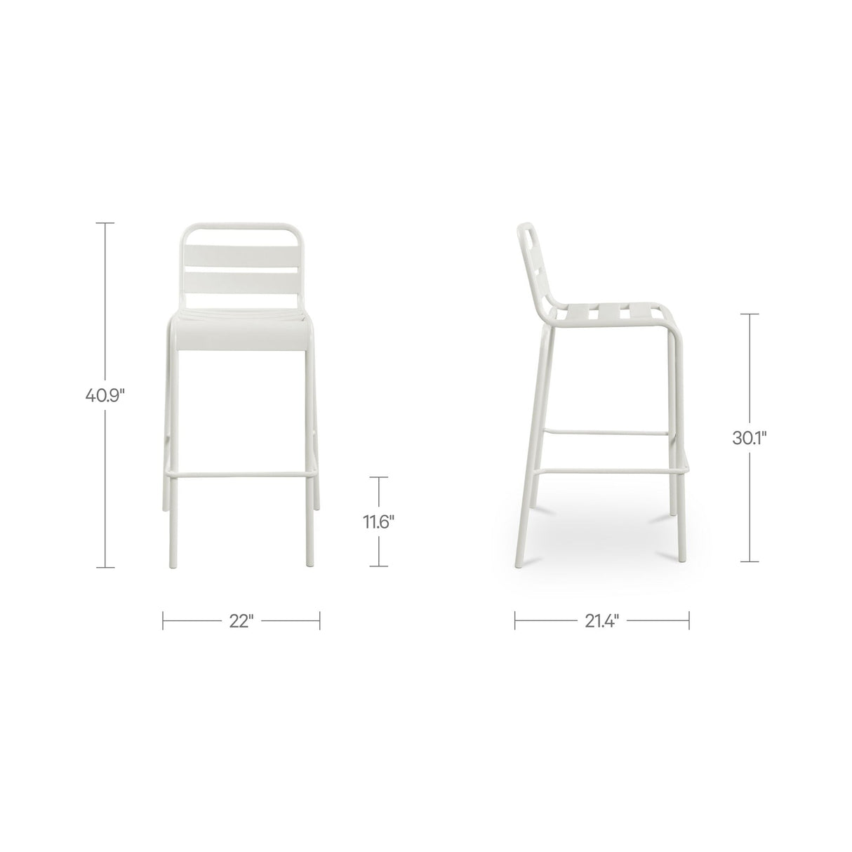 Kade White Outdoor Bar Stool (Set of 2) by MOES at Eve Furniture