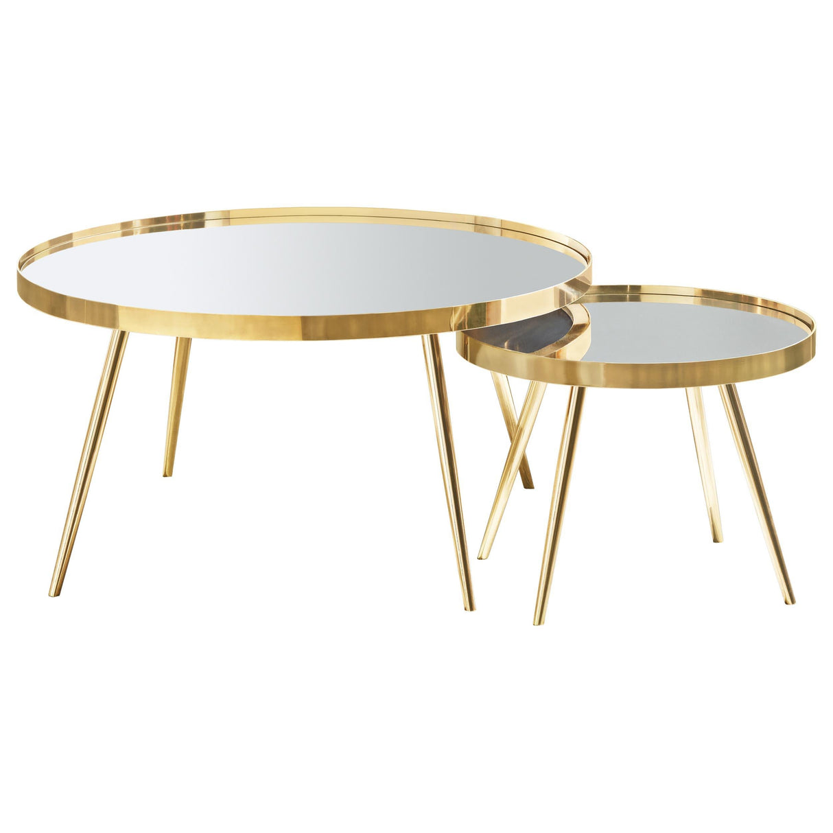 Kaelyn Gold 4-Piece Round Coffee and End Table Set by Coaster at Eve Furniture