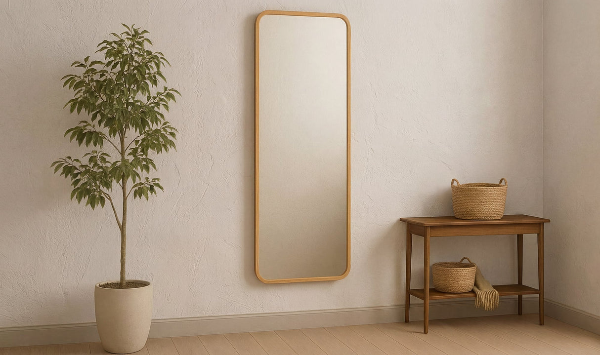 Kai Floor Mirror Oak by Moe's Home at Eve Furniture