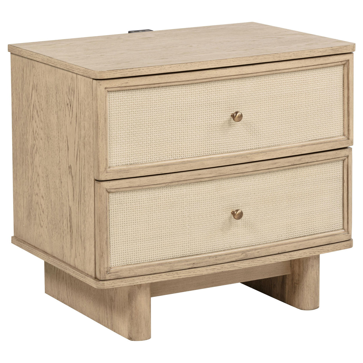 Kailani Beige Oak 2-Drawer Nightstand by Coaster at Eve Furniture