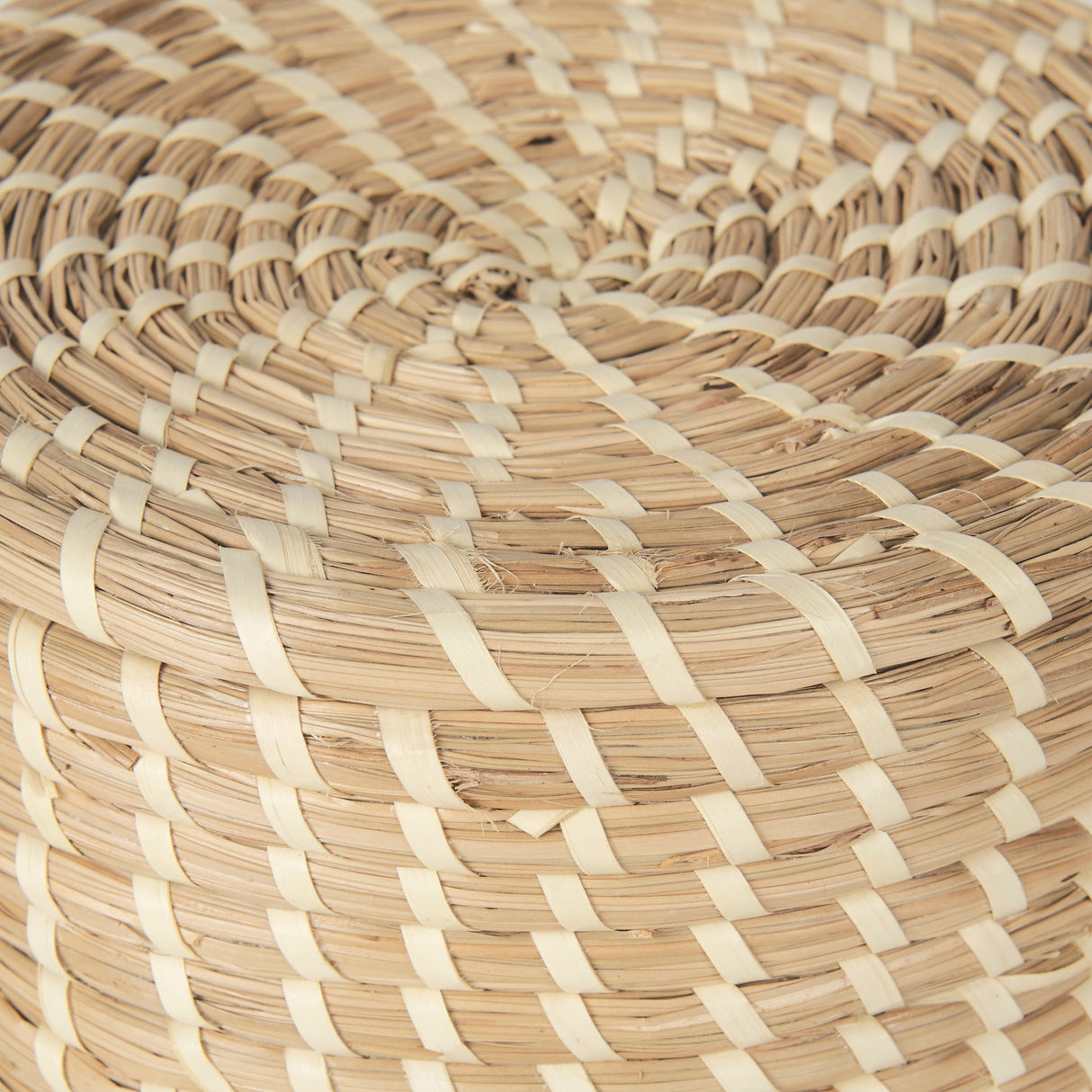 Kailini Set of 3 Nesting Seagrass & Palm Leaf Boxes with Lids by Mercana at Eve Furniture