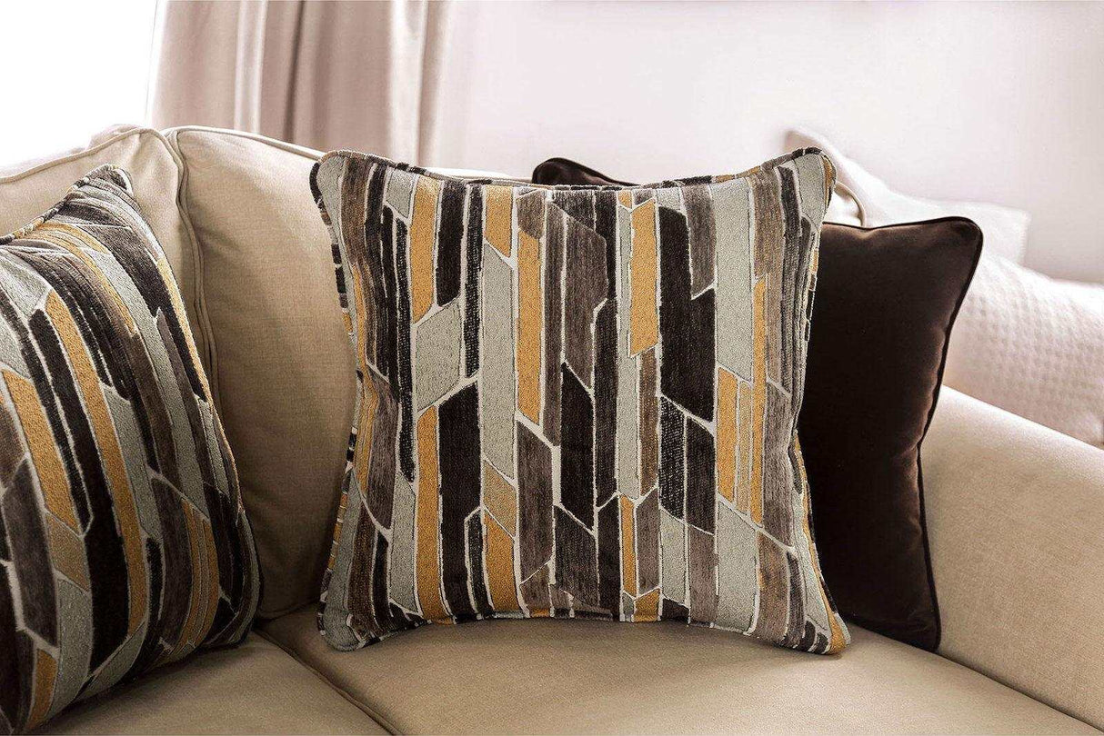 Kailyn Sand Stationary Sofa & Loveseat by Furniture of America at Eve Furniture