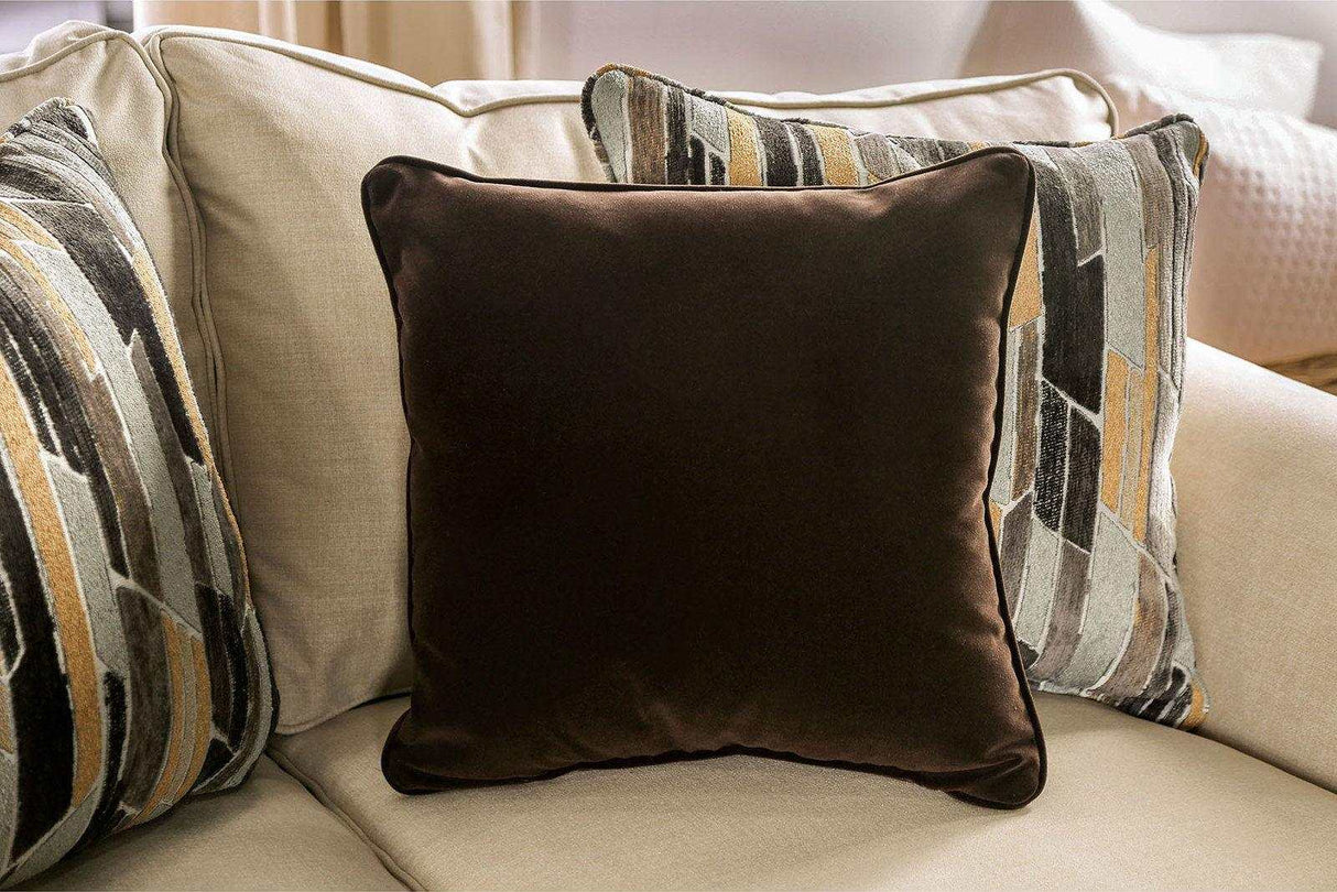 Kailyn Sand Stationary Sofa & Loveseat by Furniture of America at Eve Furniture