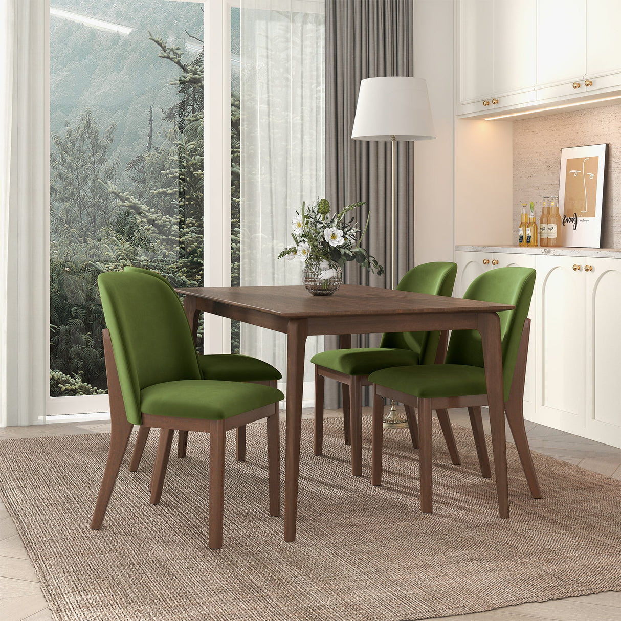 Kaitlyn Green Velvet Dining Chair Set Of 2 by Ashcroft Imports at Eve Furniture