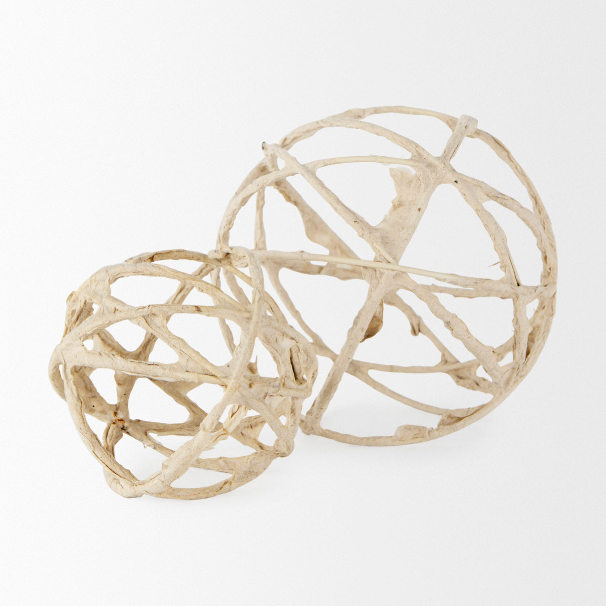 Kali 4.5L x 4.5W x 4.5H Small Beige Decorative Metal and Paper Object by Mercana at Eve Furniture