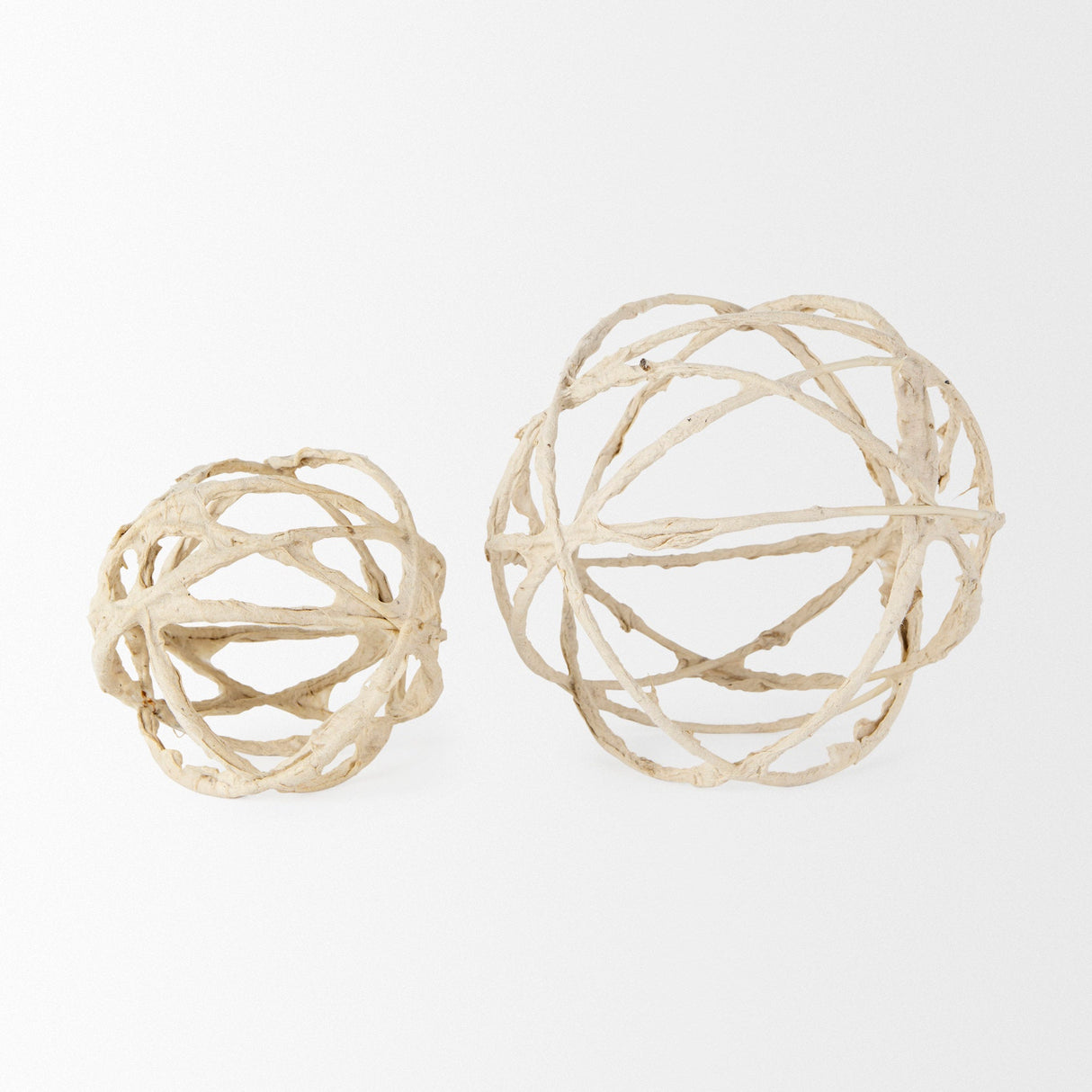 Kali 4.5L x 4.5W x 4.5H Small Beige Decorative Metal and Paper Object by Mercana at Eve Furniture
