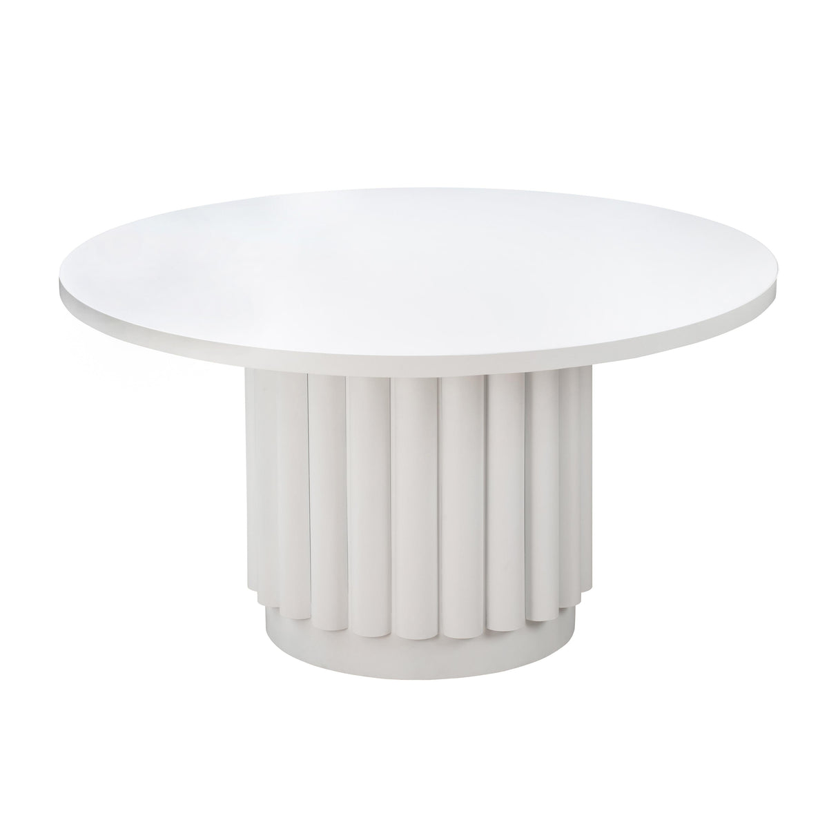 Kali White 55" Round Dining Table by TOV Furniture at Eve Furniture