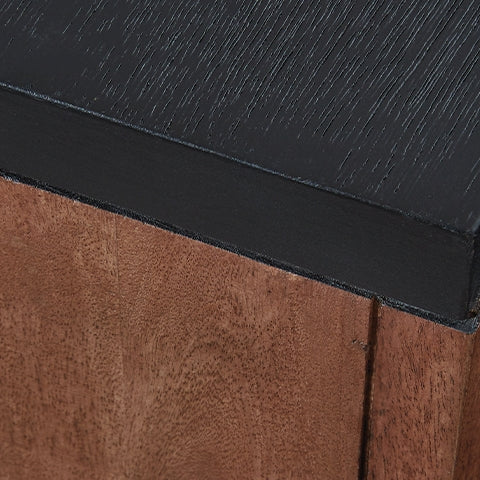 Kallari Warm Brown and Matte Black Chairside End Table by Ashley at Eve Furniture