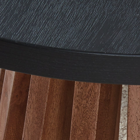 Kallari Warm Brown and Matte Black End Table by Ashley at Eve Furniture