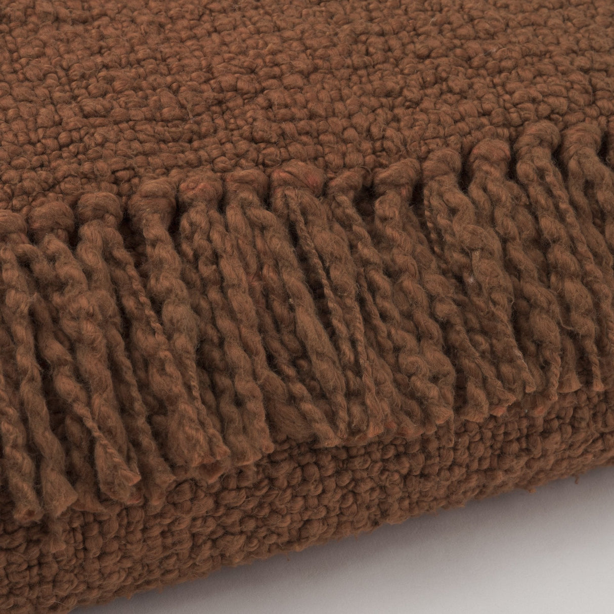 Kambal Mahogany Woven Cotton Throw Blanket by Mercana at Eve Furniture