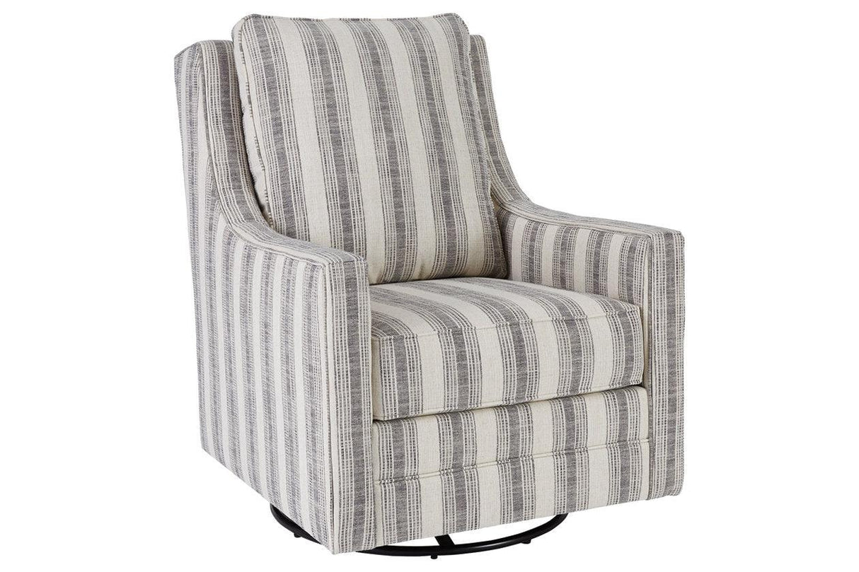 Kambria Ivory/Black Accent Chair by Ashley at Eve Furniture