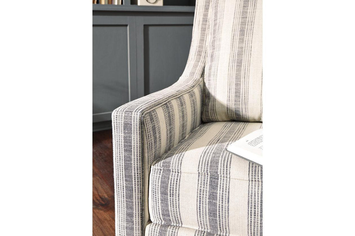 Kambria Ivory/Black Accent Chair by Ashley at Eve Furniture
