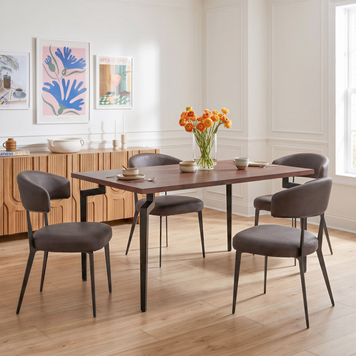 Kani Dining Table Walnut by Zuomod at Eve Furniture
