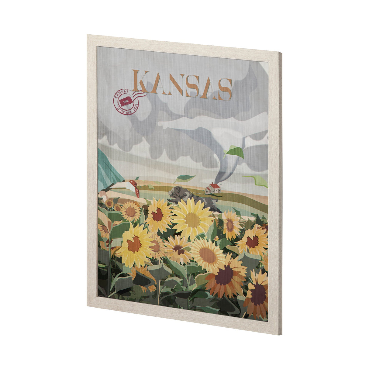 Kansas Go USA (L) by Mercana Studio a Hand Embellished Decograph Framed Art Print by Mercana at Eve Furniture