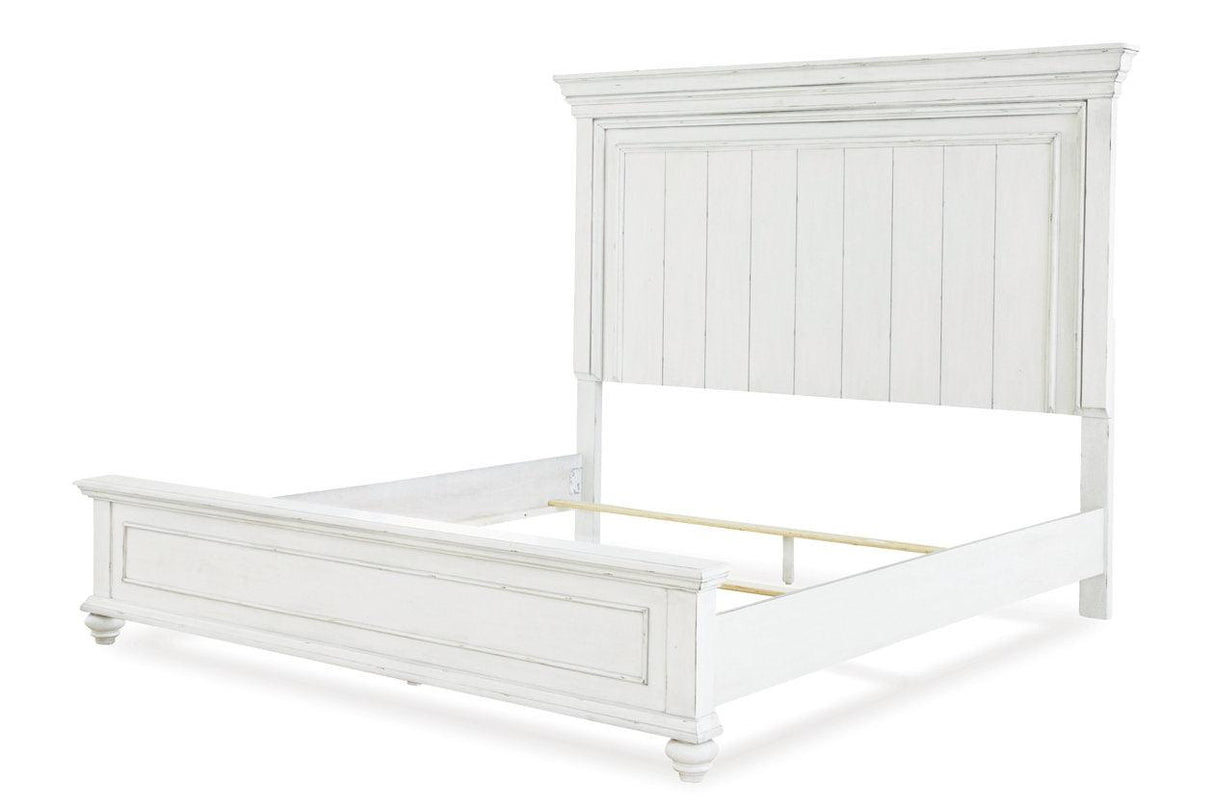 Kanwyn Whitewash California King Panel Bed by Ashley at Eve Furniture