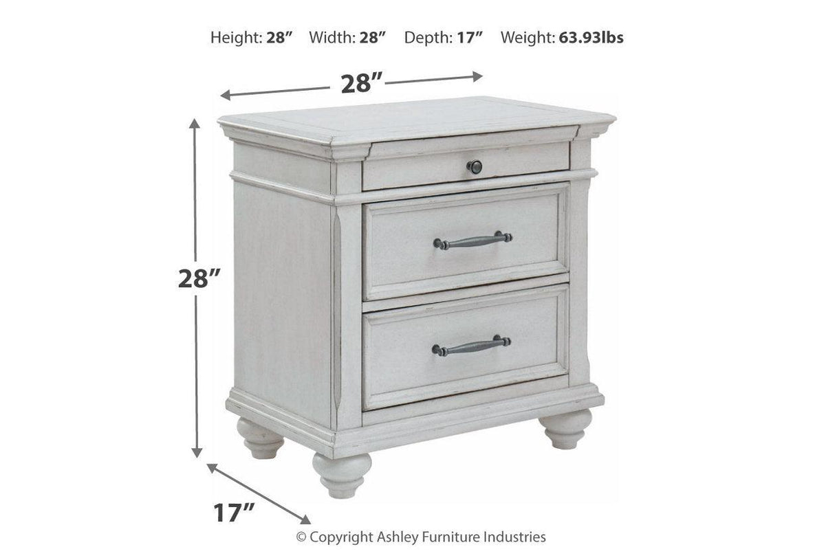Kanwyn Whitewash Nightstand by Ashley at Eve Furniture