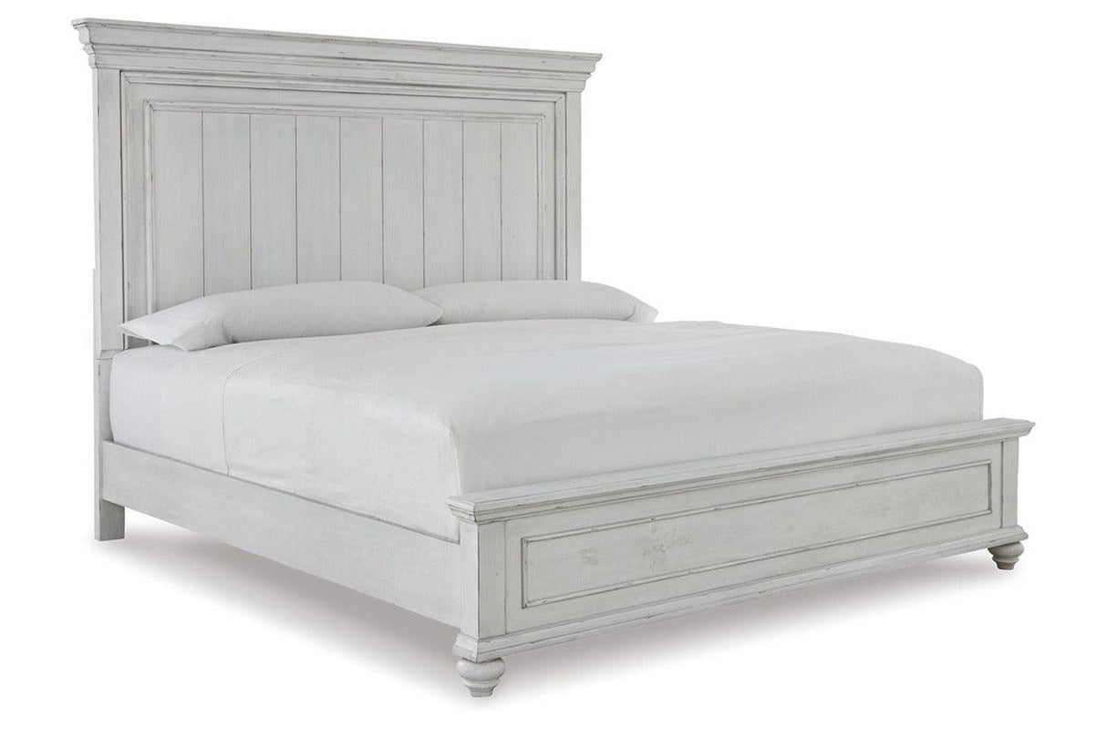 Kanwyn Whitewash Queen Panel Bed by Ashley at Eve Furniture