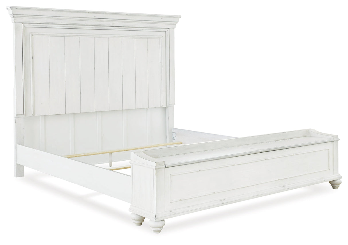 Kanwyn Whitewash Storage Panel Bedroom Set by Ashley at Eve Furniture