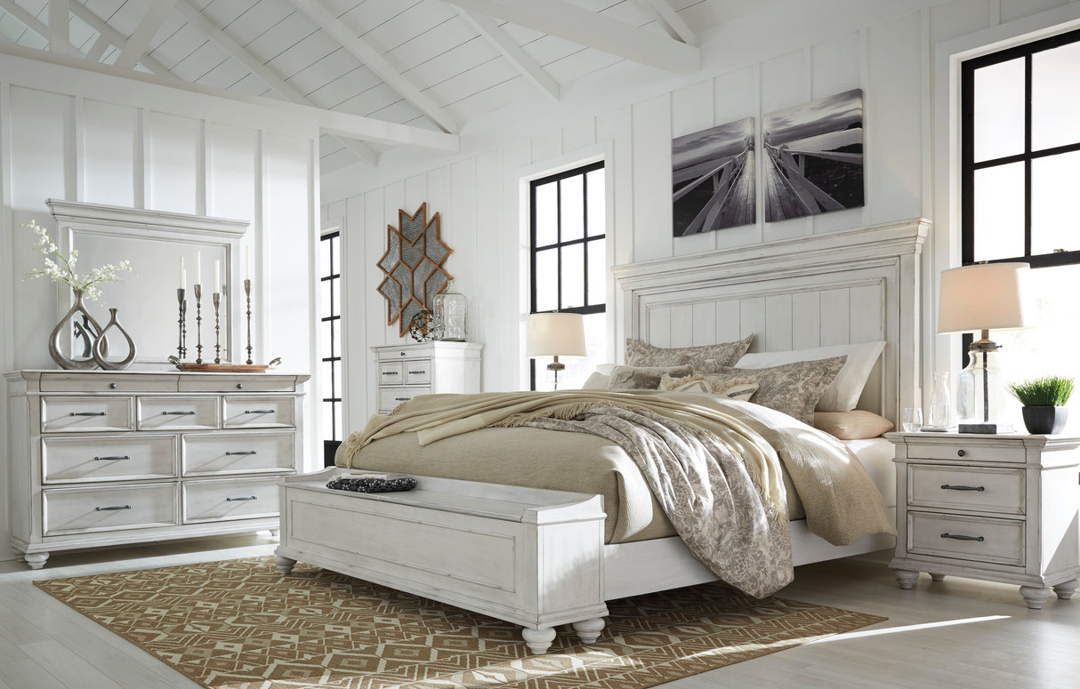 Kanwyn Whitewash Storage Panel Bedroom Set by Ashley at Eve Furniture