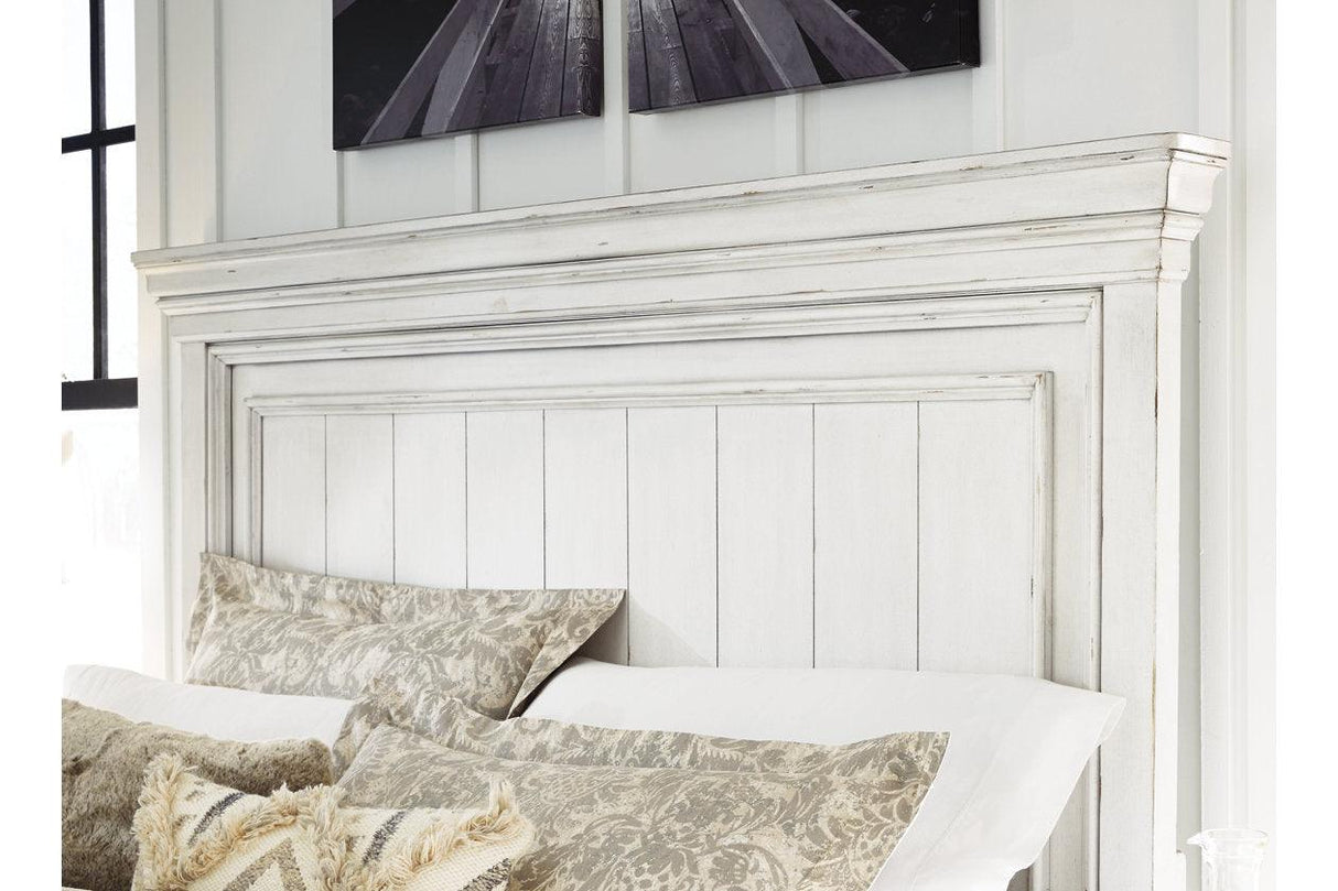 Kanwyn Whitewash California King Panel Bed with Storage Bench by Ashley at Eve Furniture