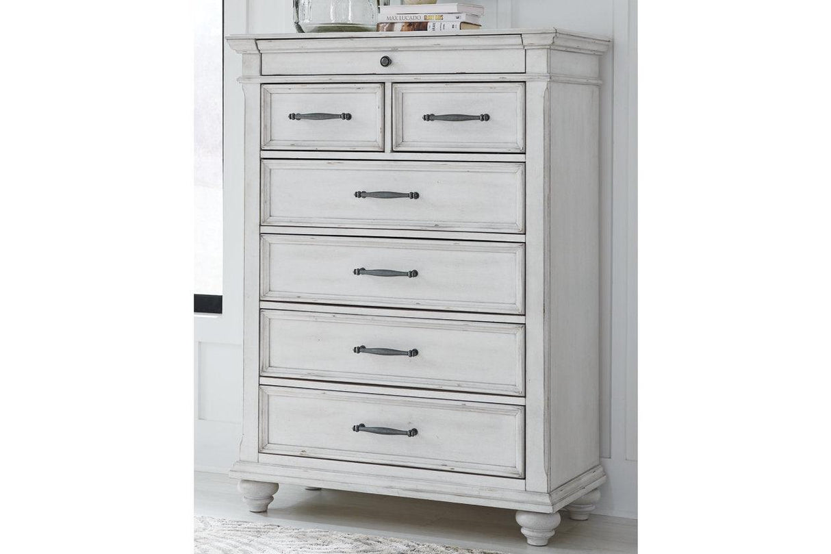 Kanwyn Whitewash Chest of Drawers by Ashley at Eve Furniture