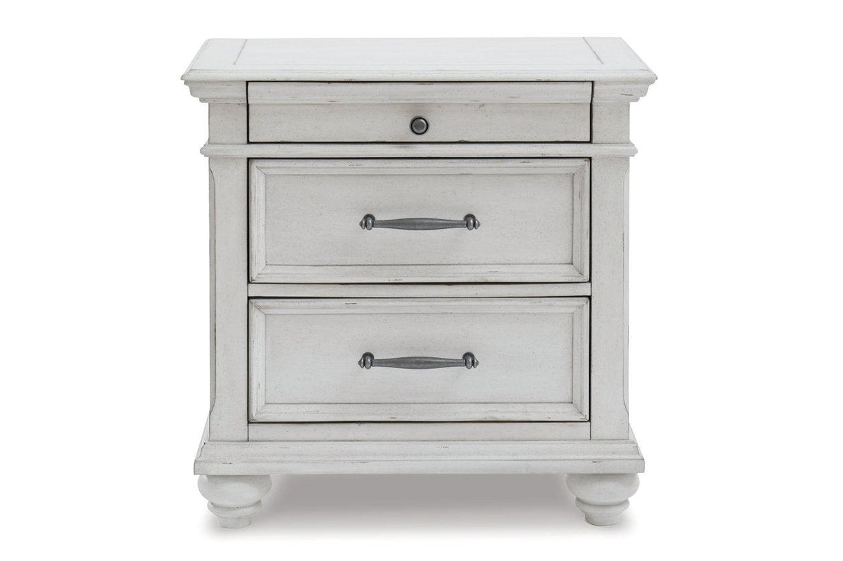 Kanwyn Whitewash Nightstand by Ashley at Eve Furniture