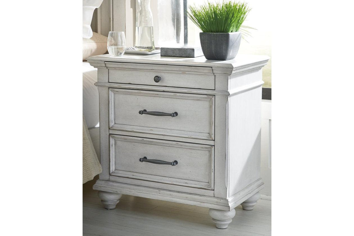 Kanwyn Whitewash Nightstand by Ashley at Eve Furniture